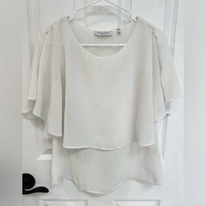 Patrizia Luca Milano Layered Flowing White Ivory Top Women’s Size XS